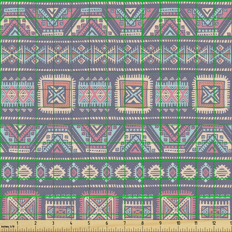 Etnik Parça Kumaş Rengarenk Geometrik Bohem Otantik Motifler