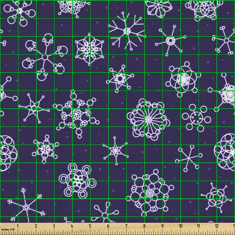 Fantastik Parça Kumaş Kar Taneleri Soyut Sanatsal Tasarımı 