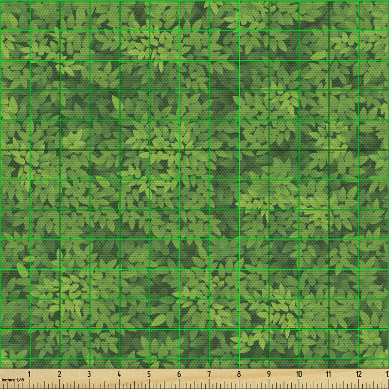 Botanik Parça Kumaş Gölgeli ve Gerçekçi Küçük Yapraklar Deseni
