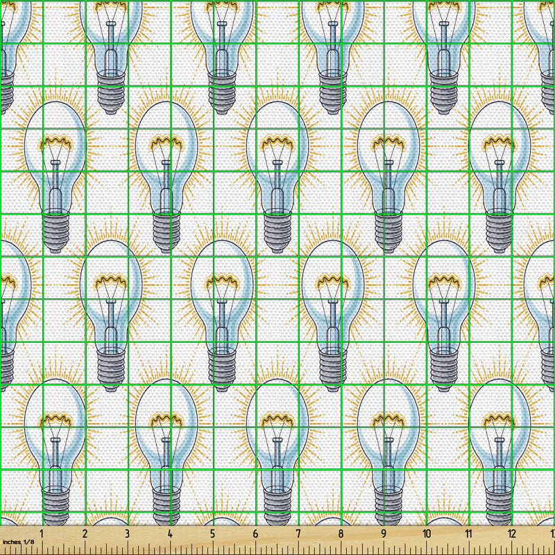 Yaratıcı Parça Kumaş Işık Saçan Ampullerin Karikatür Çizimi
