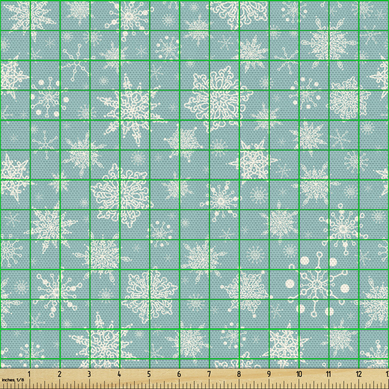 Mevsimler Parça Kumaş Kış Temalı Devam Eden Kar Taneleri Deseni