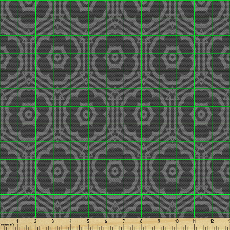 Geometrik Parça Kumaş Altıgen Sarmal Formda Soyut Çiçek Deseni