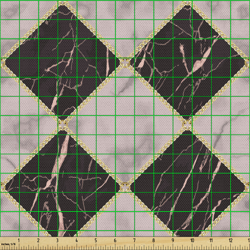 Geometrik Parça Kumaş Mermer Görünümlü Damalı Karolu Motifler