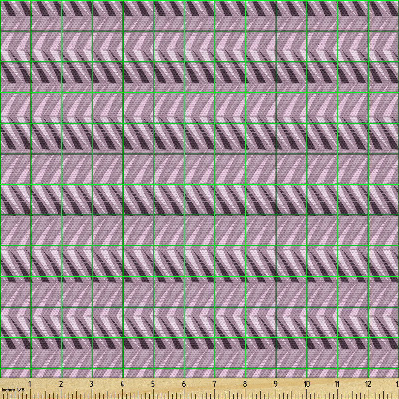 Geometrik Parça Kumaş Yatay Aranjmanlı Devamlı Kesik Şeritler