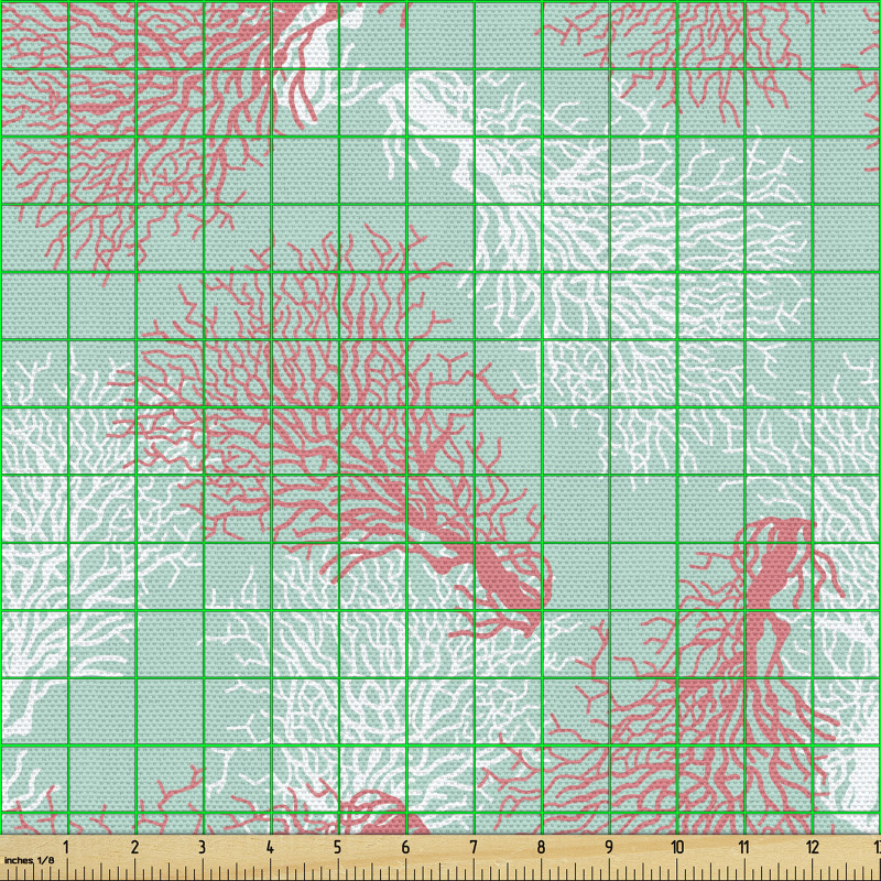 Bitki Parça Kumaş Pastel Tonda Deniz Okyanus Mercanları Deseni