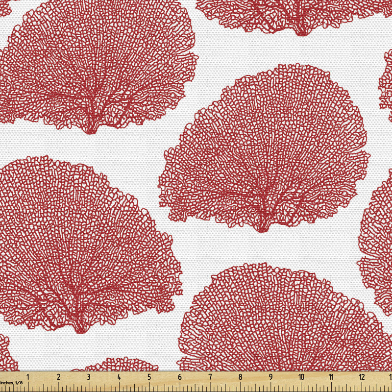 Doğa Parça Kumaş Soyut Sanatsal Devamlı Deniz Mercanları Çizimi