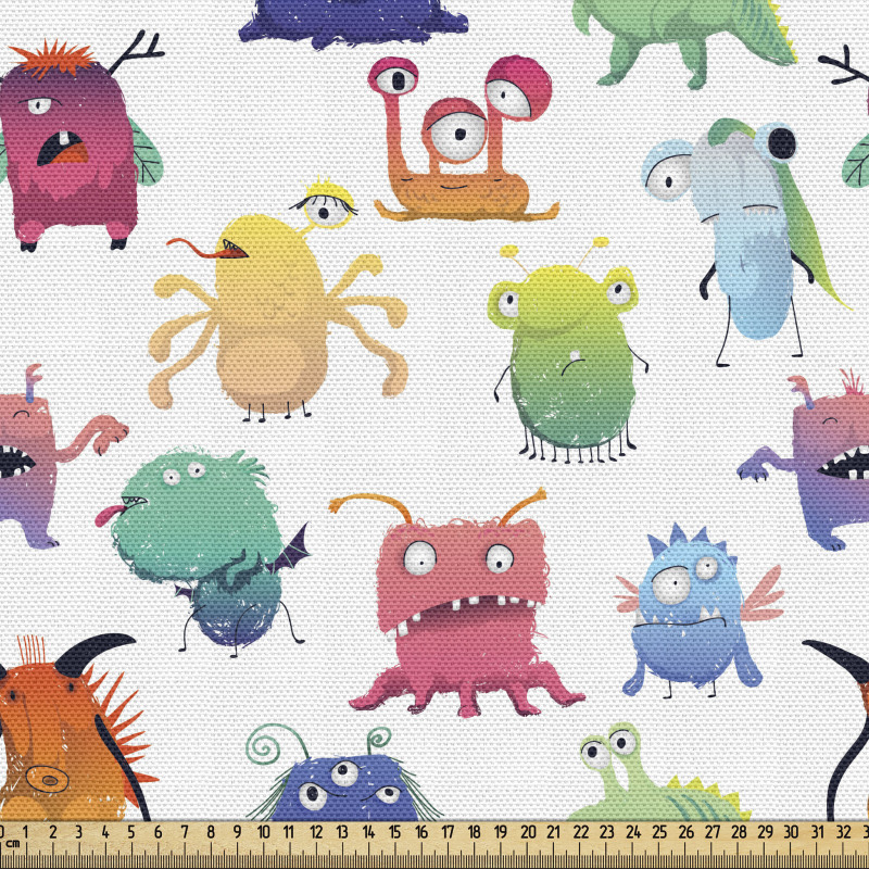 Oyun Parça Kumaş Küçük Sevimli Canavarlar Karikatür Çizimi