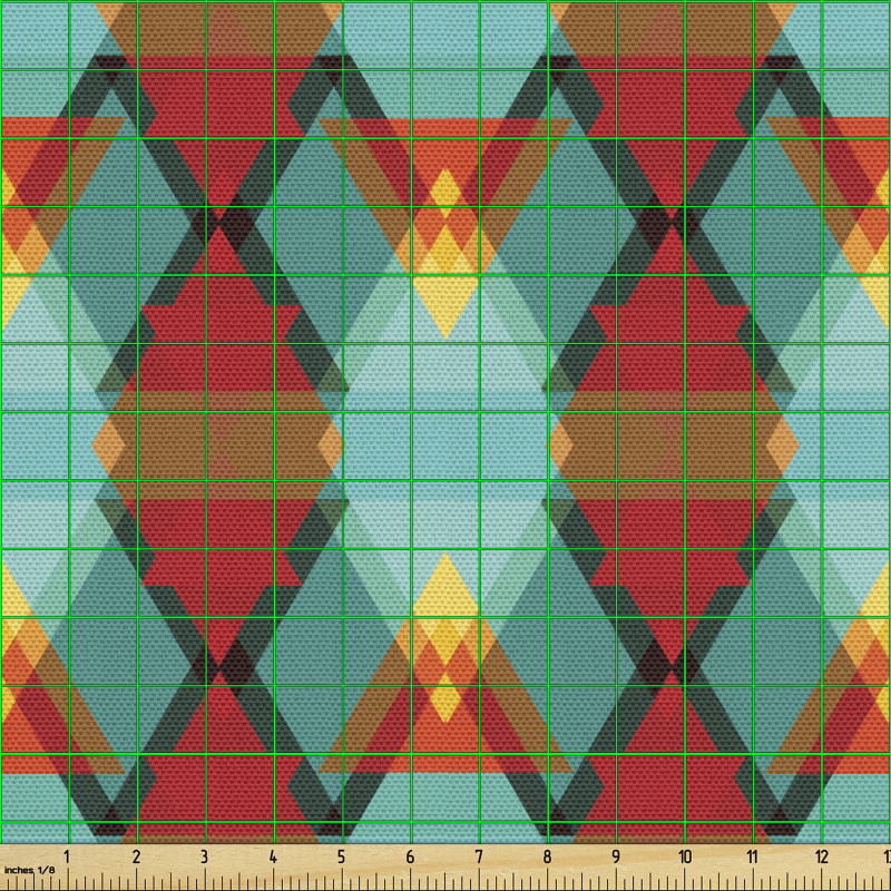 Geometrik Parça Kumaş Üçgen Mozaiği Desenli