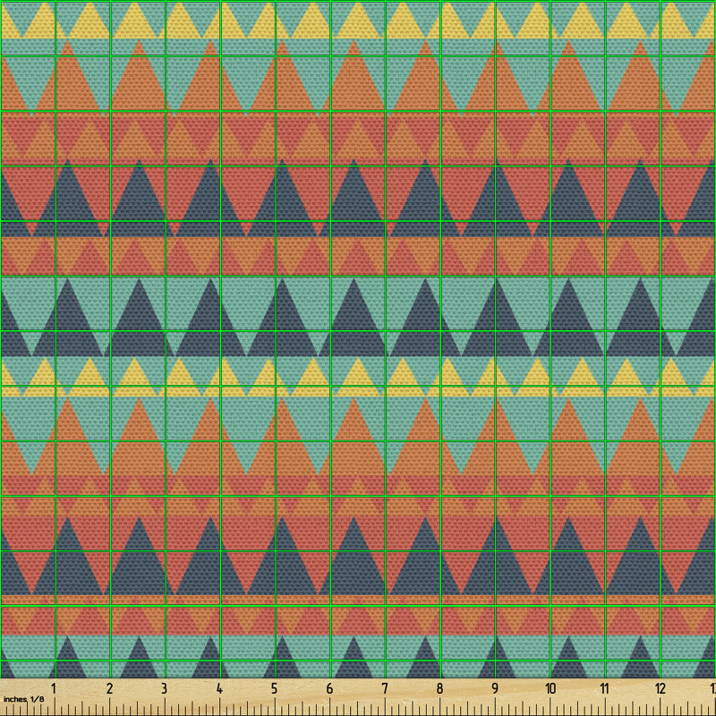 Geometrik Parça Kumaş Minik Üçgenler Desenli