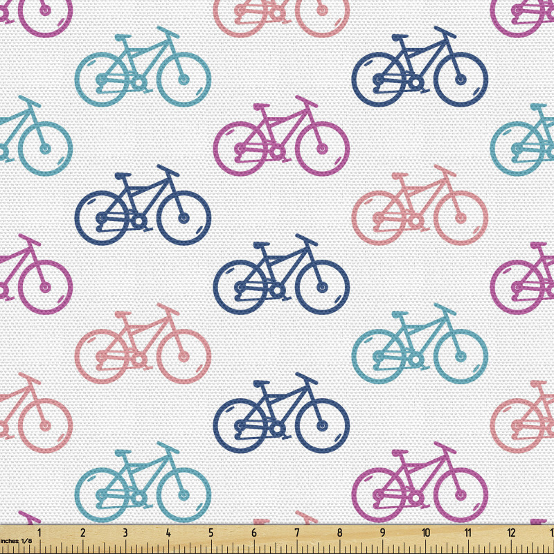 Rengarenk Parça Kumaş Simetrik Eğlenceli Hobi Bisiklet Deseni