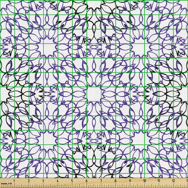 Geometrik Parça Kumaş Sanatsal Soyut Çiçeksi Mandala Çizimleri