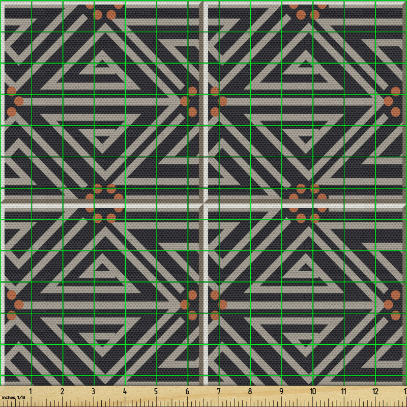 Geometrik Parça Kumaş Klasik Vintage Dizayn Üçgenli Motifler