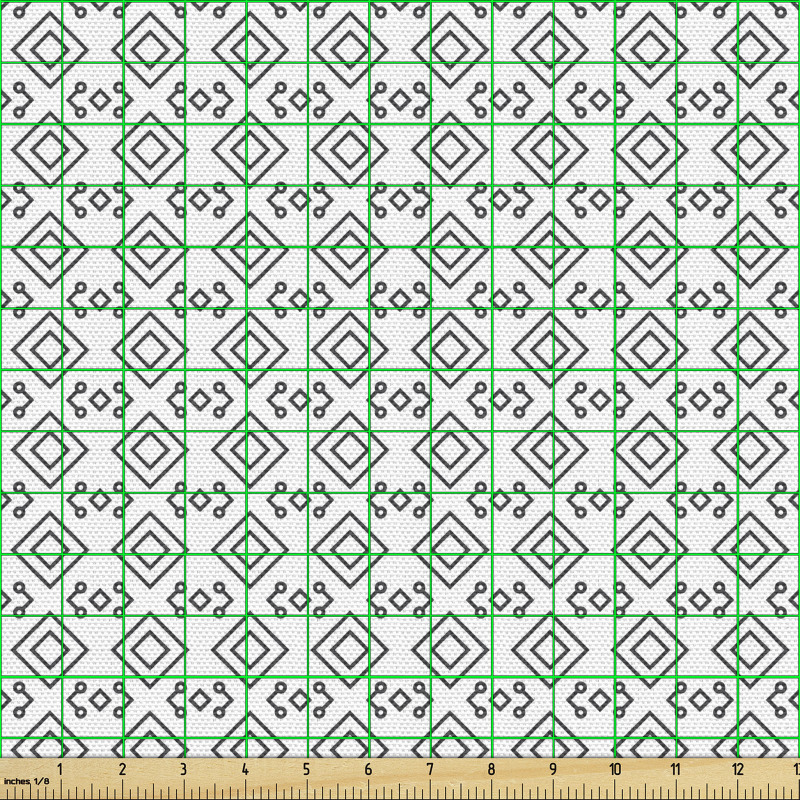 Geometrik Parça Kumaş Minimal Tekrarlı Kıvrımlı Kare Dizaynlar 