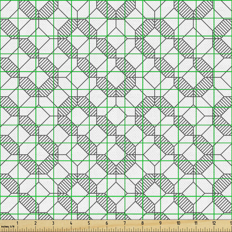 Geometrik Parça Kumaş Monokrom Tekrarlı Kare Dörtgen Tasarım