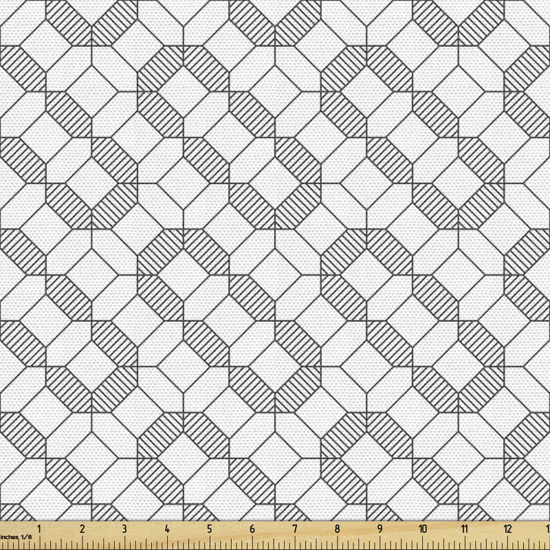 Geometrik Parça Kumaş Monokrom Tekrarlı Kare Dörtgen Tasarım