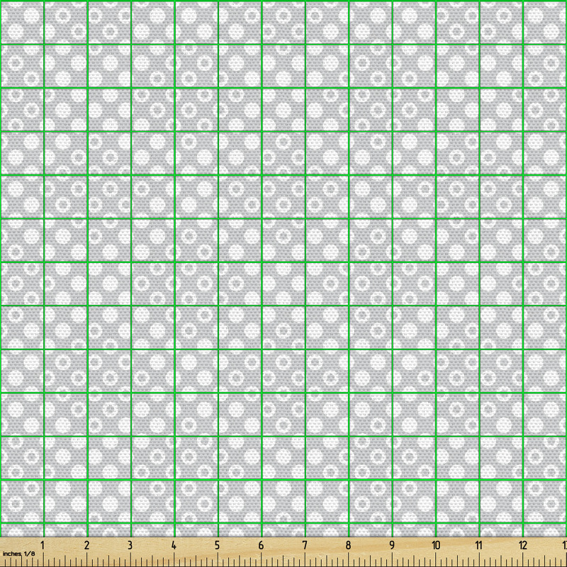 Geometrik Parça Kumaş Karo Görünümlü Puantiyeli Noktalar Deseni