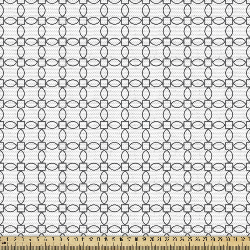 Geometrik Parça Kumaş Küçük Pötikareli Kare Daire Kompozisyonu