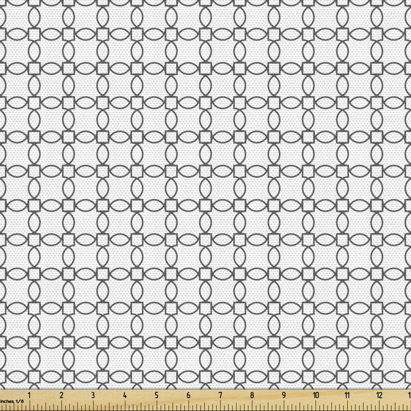 Geometrik Parça Kumaş Küçük Pötikareli Kare Daire Kompozisyonu