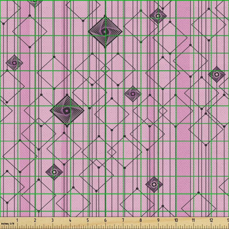 Soyut Parça Kumaş Modern Sanatsal Motif Kareler ve Çizgiler