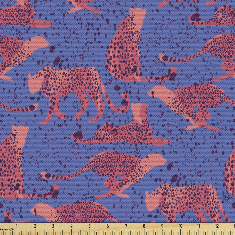Egzotik Parça Kumaş Modern Tropik Tasarım Devamlı Leopar Deseni