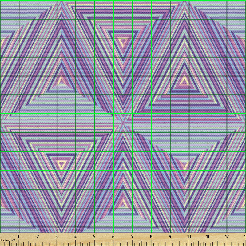 Geometrik Parça Kumaş Modern İç İçe Çizgili Görünüm Üçgenler