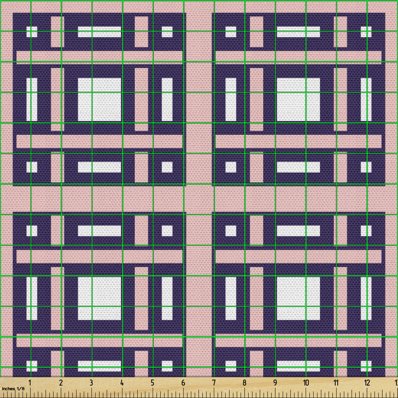 Geometrik Parça Kumaş Modern Stilde Tatlı Kareli Şeritli Motif