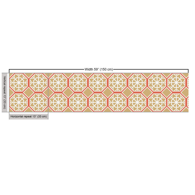 Geometrik  Parça Kumaş 8 Kenarlı Çini Deseni 