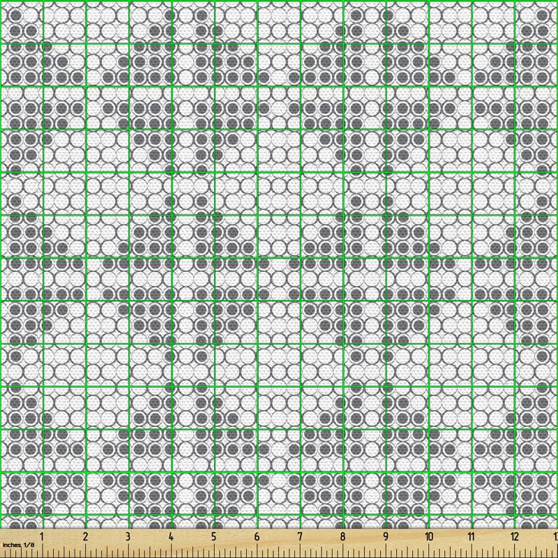 Geometrik Parça Kumaş Dairelerle Baklava Deseni 