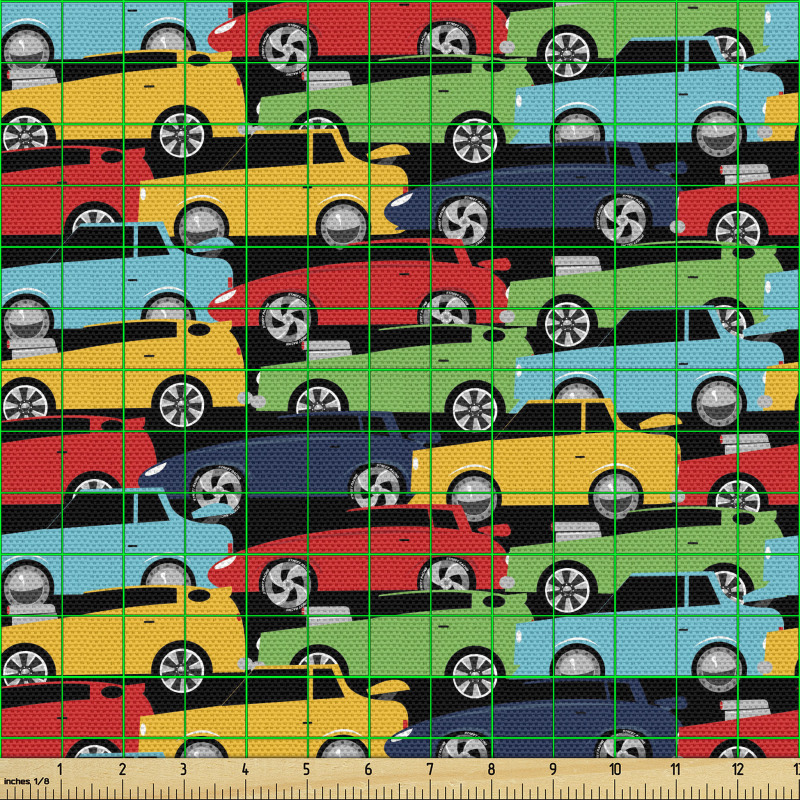 Rengarenk Parça Kumaş Klasik Küçük Eğlenceli Arabalar Tasarımı