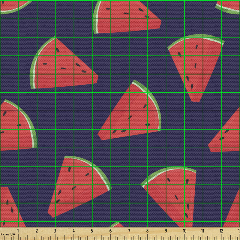 Meyve Parça Kumaş Karpuz Dilimleri Desenli