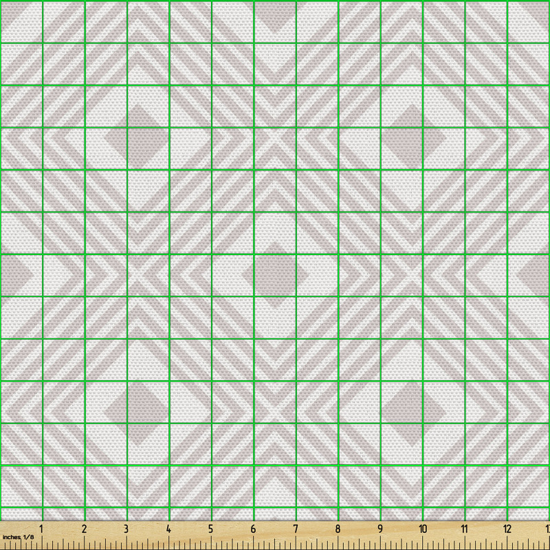 Geometrik Parça Kumaş Dekoratif Dörtgenler Desenli