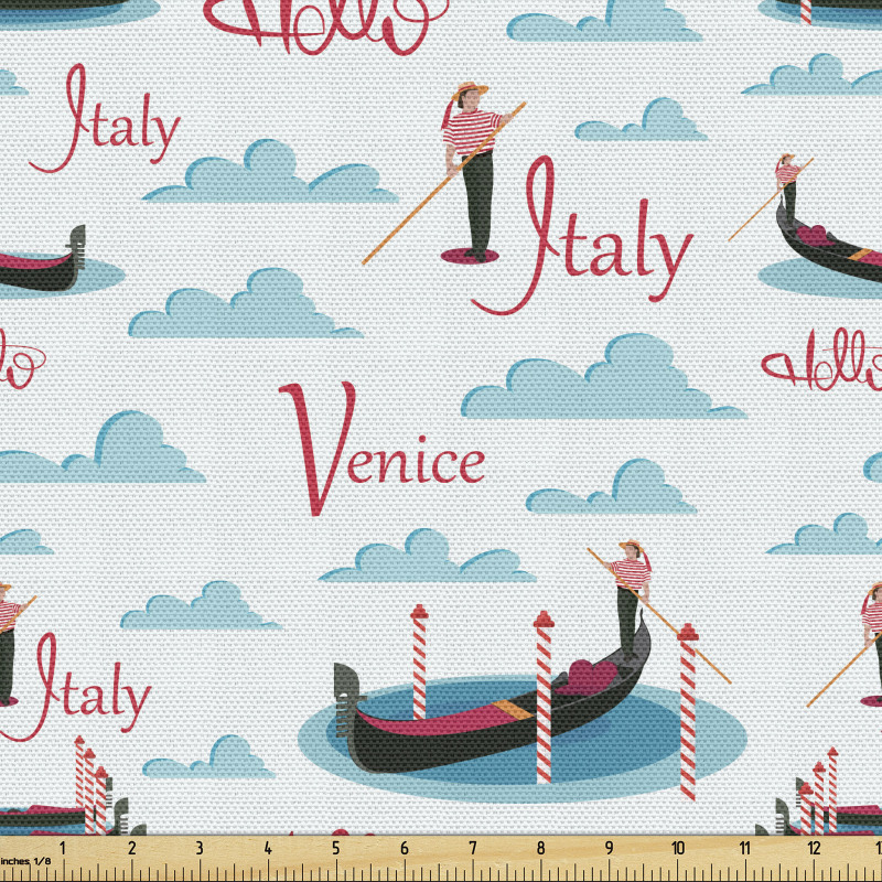 Tatil Parça Kumaş İtalya Seyahati Desenli Venedik ve Gondol