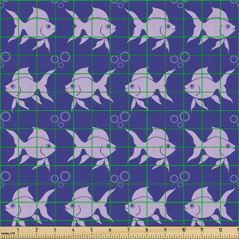 Sualtı Parça Kumaş Akvaryumdaki Balık Desenli