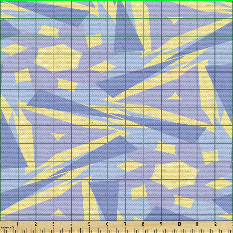 Geometrik Parça Kumaş Pastel Tonlarda Çeşitli Çokgen Şekiller