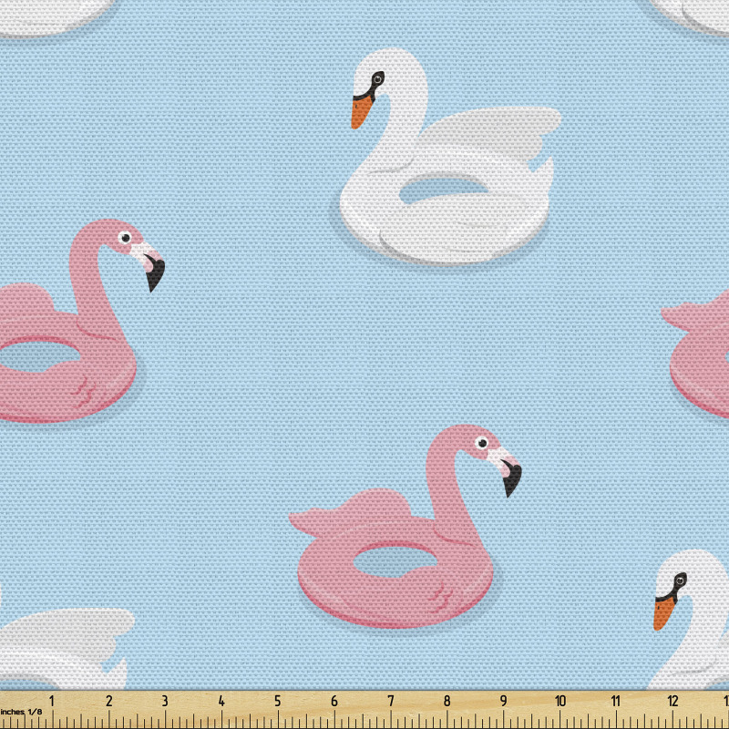 Havuz Parça Kumaş Flamingo ve Kuğu Şeklinde Yüzme Simidi Resmi