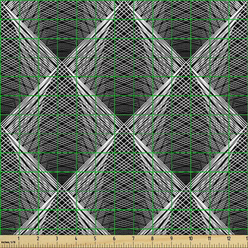 Fütüristik Parça Kumaş Kesişen İnce Çizgiler ile Üçgen Deseni