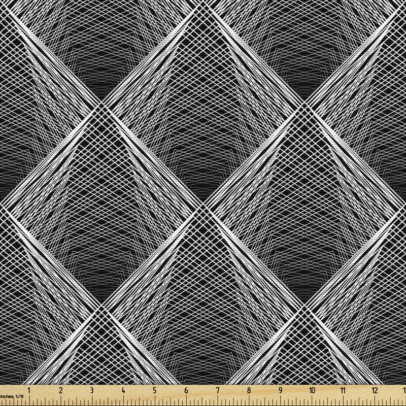 Fütüristik Parça Kumaş Kesişen İnce Çizgiler ile Üçgen Deseni