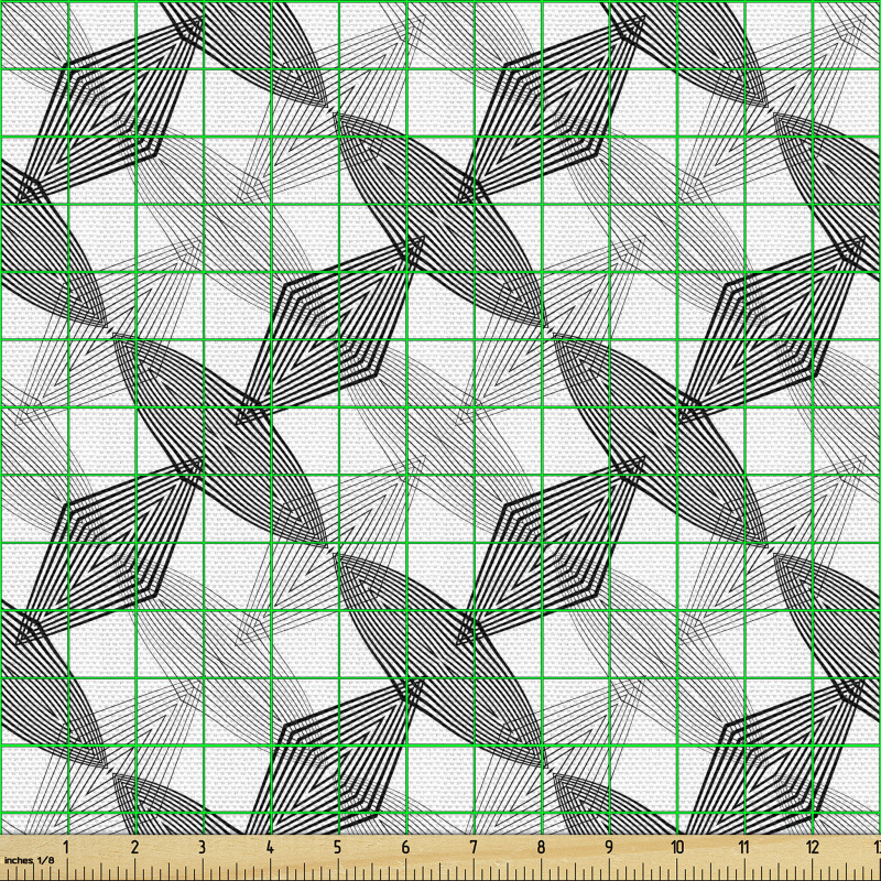 Moda Parça Kumaş Dörtgenler ile Zarif ve Dijital Desen Çizimi