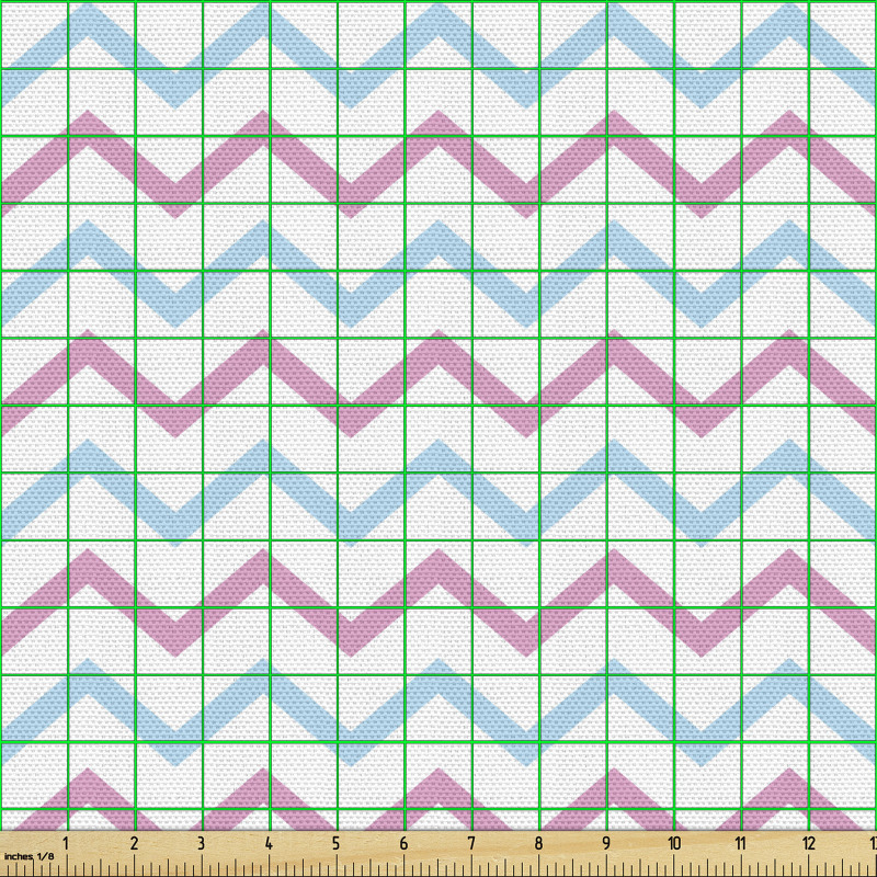 Moda Parça Kumaş Çocuksu ve Sevimli Dalgalı Zikzak Çizgiler