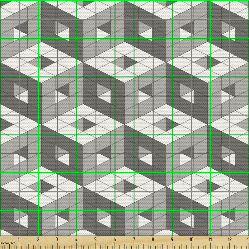 Geometrik Parça Kumaş Modern Tasarım Nötr Renklerde Soyut Şekil