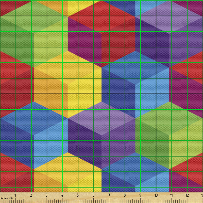 Geometrik Parça Kumaş Rengarenk ve Eğlenceli Simetrik Küpler