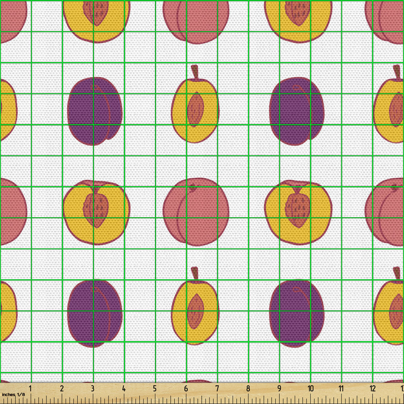 Tatlı Parça Kumaş Sade Arkada Planda Erik ve Şeftali Modelleri
