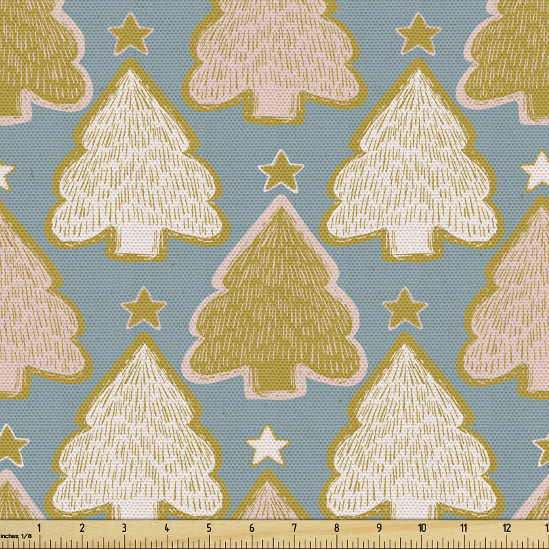 Noel Parça Kumaş Rustik Tarzda Dizayn Edilmiş Yılbağı Ağaçları 