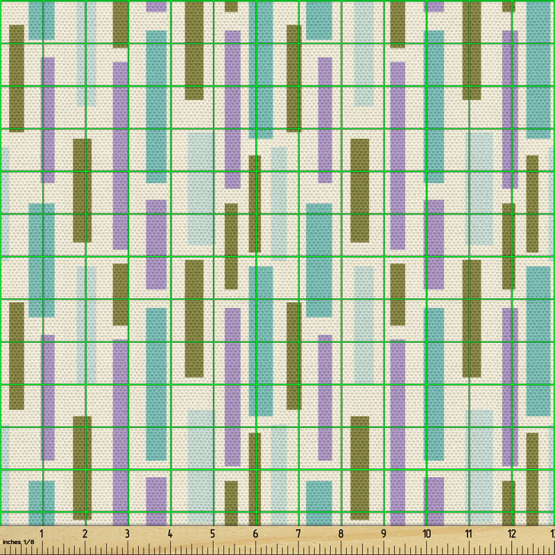 Moda Parça Kumaş Kesik Dikey Şeritler ile Retro Dikdörtgenler
