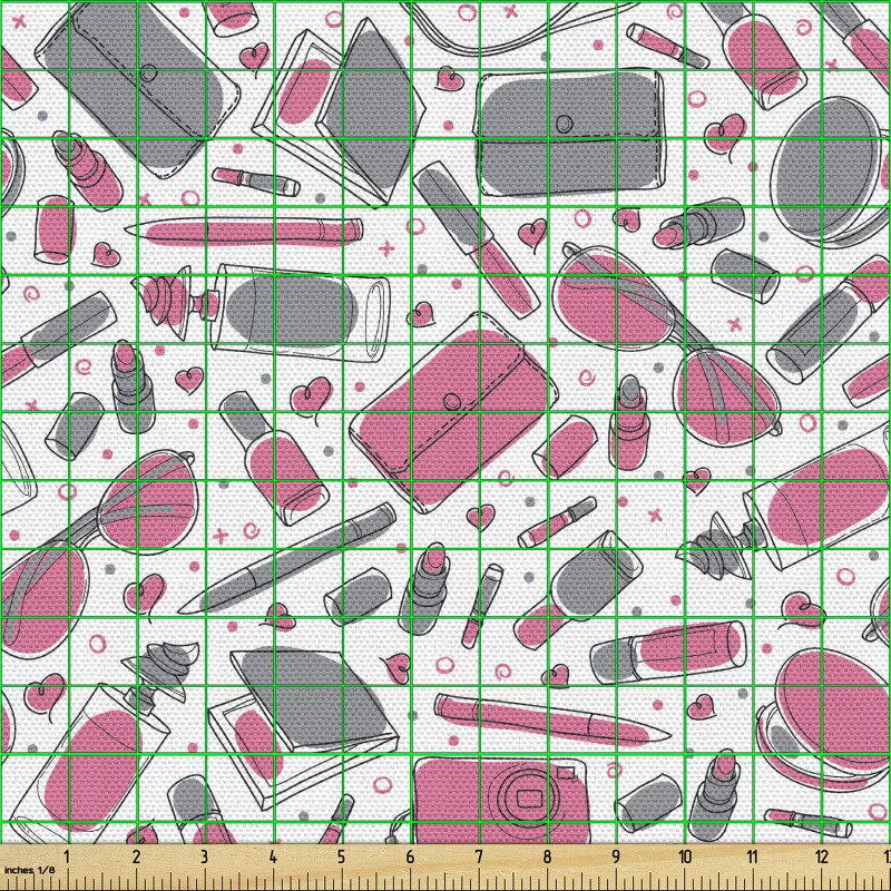 Kadınsı Parça Kumaş Gözlük Cüzdan Makyaj Malzemesi Çizimleri