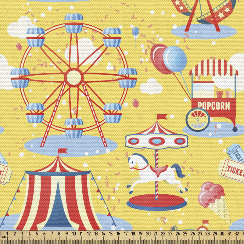 Karnaval Parça Kumaş Lunaparklardaki Eğlence Aletleri Çizimleri