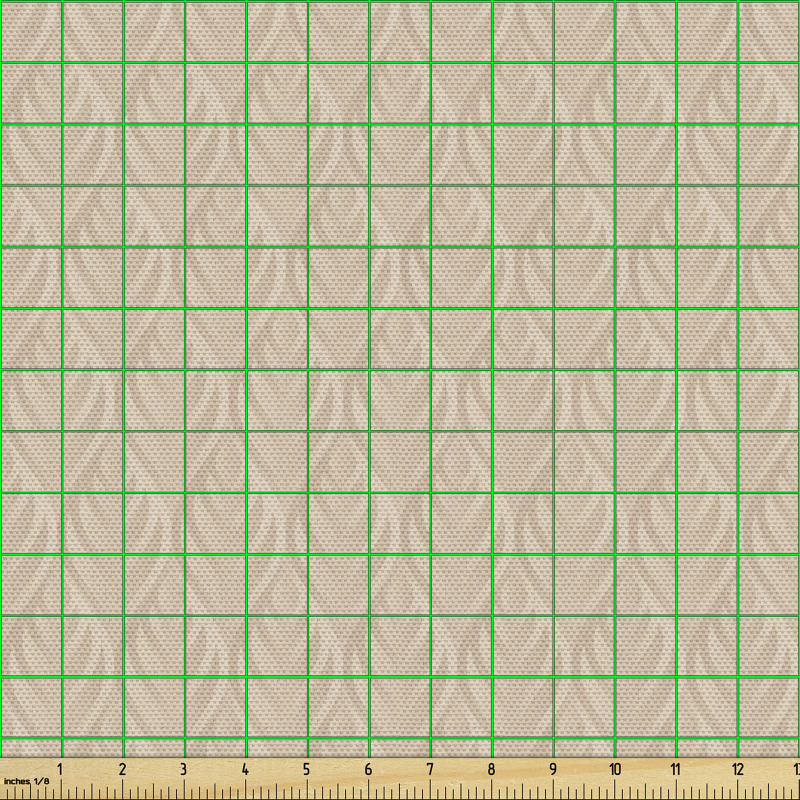 Süsleme Parça Kumaş Bej Dekoratif Dalgalı Desenli Nostaljik