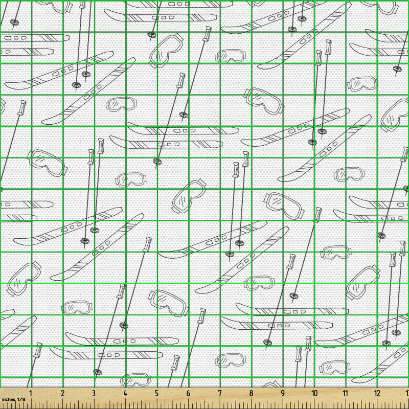 Kış Sporları Parça Kumaş Siyah Beyaz Kayak Ekipmanları Desenli