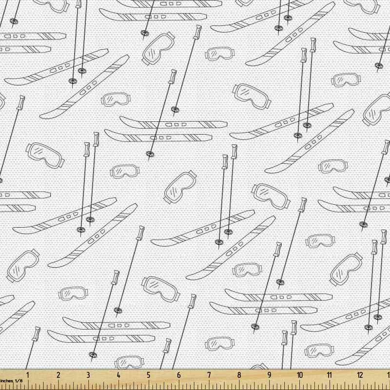 Kış Sporları Parça Kumaş Siyah Beyaz Kayak Ekipmanları Desenli
