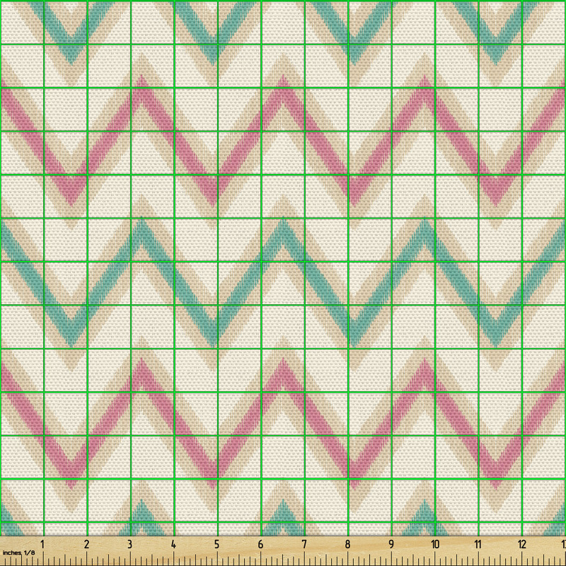 Karışık Desen Parça Kumaş Pastel Zikzaklar